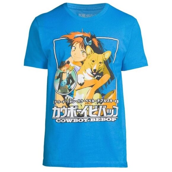Cowboy Bebop with Edward and Ein Anime Manga Sunrise Graphic Tee - NWT - Picture 1 of 8